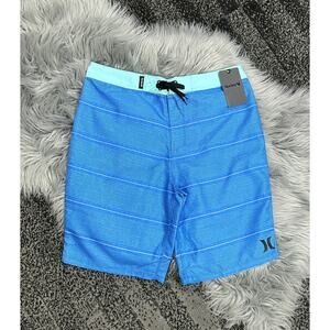 Hurley Boy's Shoreline Board Shorts 16/28‎ Neptune Blue Sits Above the Knee NEW